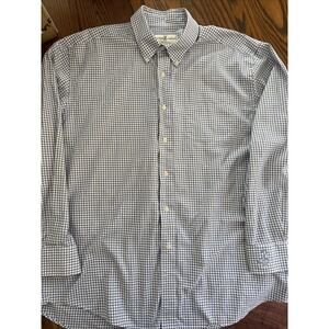 Fairway & Greene The Club Shirt XL blue khaki Check Button Down Long Sleeve